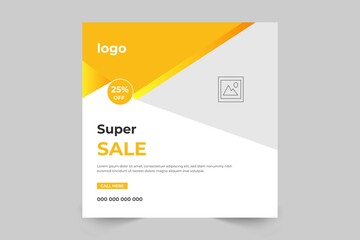 Corporate business colorful sales banner and square banner vector design