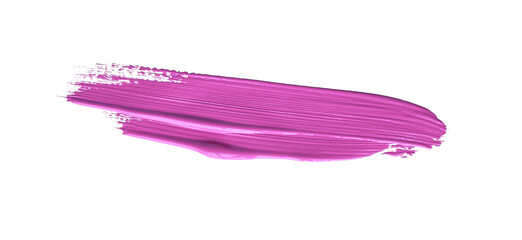 Red colored brush stroke paiting over isolated background, canvas watercolor texture, pink lipstick smudge