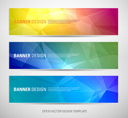 set of abstract banners with polygonal background
