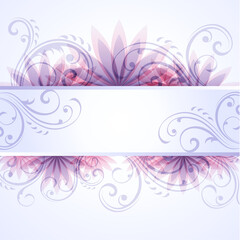 Vector abstract banner with floral elements.