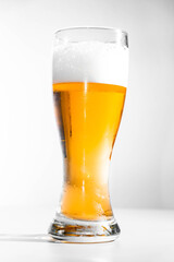 Semi-full glass of beer