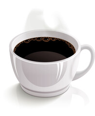 Vector isolated cup of coffee
