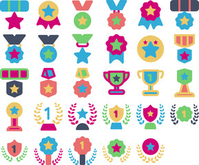 Media Icon Award Flat Vol 2 Style for any purposes website mobile app presentation