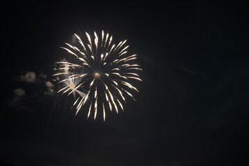 Fototapeta premium Fireworks being fired off in Wisconsin to celebrate the 4th of July independence day. 