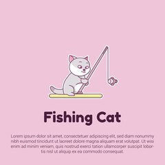 vector cat logo design with cute concept style illustrations for badges, emblems, icons, and sticker.