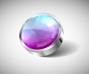 3d crystal button