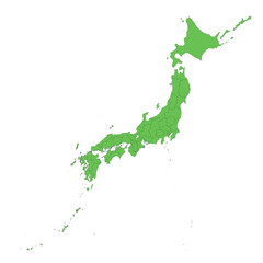 日本列島の地図（47都道府県別に色分けと分離が可能）"国土地理院参考"