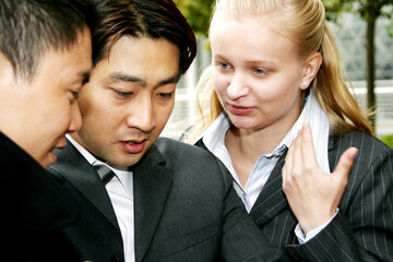 Close-up of a group of business people