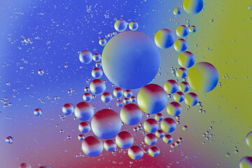 Air bubbles on the water surface