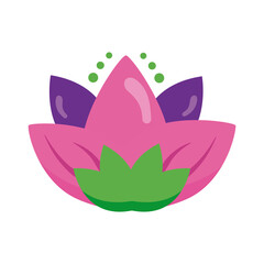 lotus flower hindu symbol flat style icon
