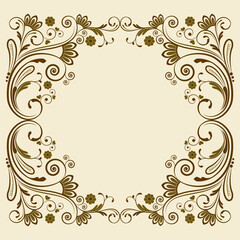 Vintage floral background with decorative flowers for design