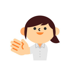 ビジネス　半袖　クールビズ　上半身　フラット　女性