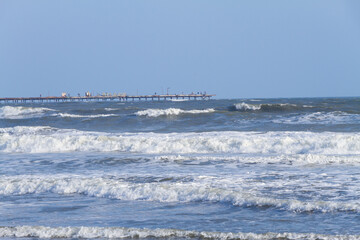 Waves and pier