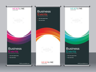 Business banner roll up set,standee banner template,Modern banner.