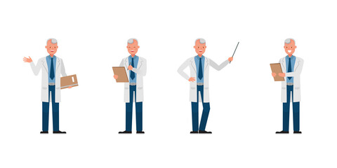 Man Scientist character vector design. Presentation in various action.