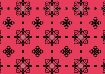 seamless ornate black vintage floral pattern