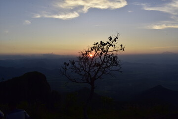 sunset in montain