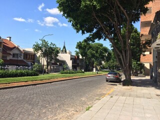 Avenue Los Incas in summer Buenos Aires Argentina