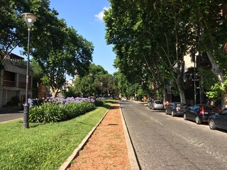 Avenue Los Incas in summer Buenos Aires Argentina