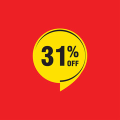 31 discount, Sales Vector badges for Labels, , Stickers, Banners, Tags, Web Stickers, New offer. Discount origami sign banner