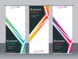 Business banner roll up set,standee banner template,Modern banner.