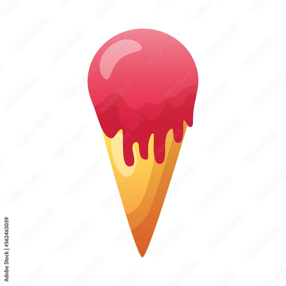 Poster isolated ice cream with cone vector design