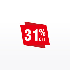 31 discount, Sales Vector badges for Labels, , Stickers, Banners, Tags, Web Stickers, New offer. Discount origami sign banner