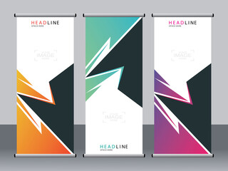 Business banner roll up set,standee banner template,Modern banner.