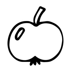 apple with a branch in doodle