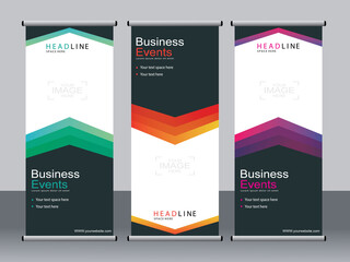 Business banner roll up set,standee banner template,Modern banner.