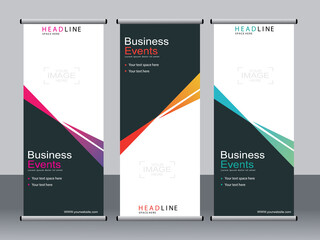 Business banner roll up set,standee banner template,Modern banner.