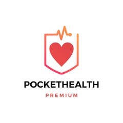 pocket health logo vector icon illustration
