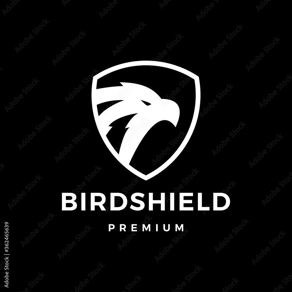 Wall mural bird shield eagle hawk logo vector icon illustration