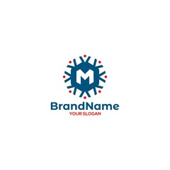 M Community Logo Design Vector