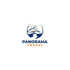 Panorama Travel Logo Design Vector