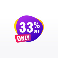 33 discount, Sales Vector badges for Labels, , Stickers, Banners, Tags, Web Stickers, New offer. Discount origami sign banner