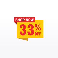 33 discount, Sales Vector badges for Labels, , Stickers, Banners, Tags, Web Stickers, New offer. Discount origami sign banner