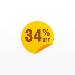 34 discount, Sales Vector badges for Labels, , Stickers, Banners, Tags, Web Stickers, New offer. Discount origami sign banner