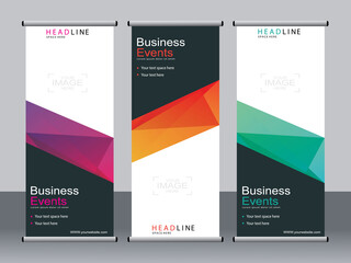 Business banner roll up set,standee banner template,Modern banner.