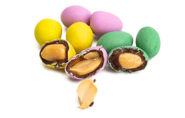 chocolate peanuts colored glaze isolated