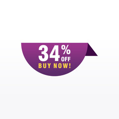 34 discount, Sales Vector badges for Labels, , Stickers, Banners, Tags, Web Stickers, New offer. Discount origami sign banner