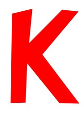 Red letter K on a white background - Lilleaker 