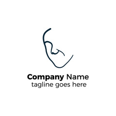 beautiful face logo design icon vector illustration simple line