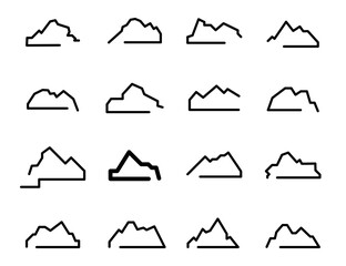 Mountain icons, Mountains icon set 