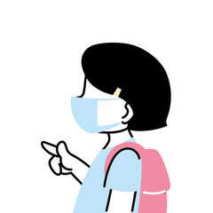 children with mask and uniform