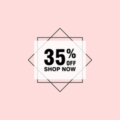 35 discount, Sales Vector badges for Labels, , Stickers, Banners, Tags, Web Stickers, New offer. Discount origami sign banner