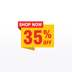 35 discount, Sales Vector badges for Labels, , Stickers, Banners, Tags, Web Stickers, New offer. Discount origami sign banner