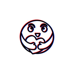 Smile Emoticon Character Vector Template Design Illustration