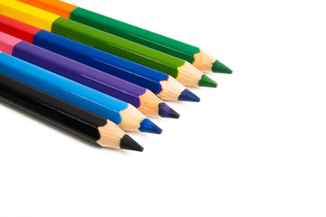 multicolored pencils isolated
