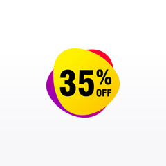 35 discount, Sales Vector badges for Labels, , Stickers, Banners, Tags, Web Stickers, New offer. Discount origami sign banner